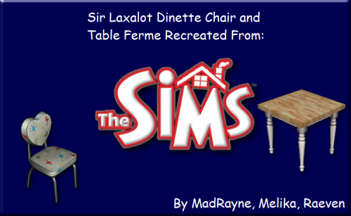 madraynesims:Sir Laxalot Dinette Chair and Table Ferme From The Sims/FreeSO for The Sims 2, Sims 3 a