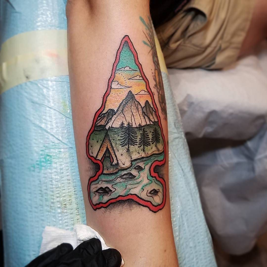 Ikonic Tattoo - Get what you get arrow head piece Kevin H got to do! We  have a get what you machine in the shop, stop by to try it out for