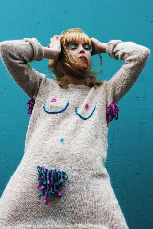 yrurari:Pube sweaters I knitted and designed for the rap duo Hljómsveitt Hljómsveitt: Katrín Helga A