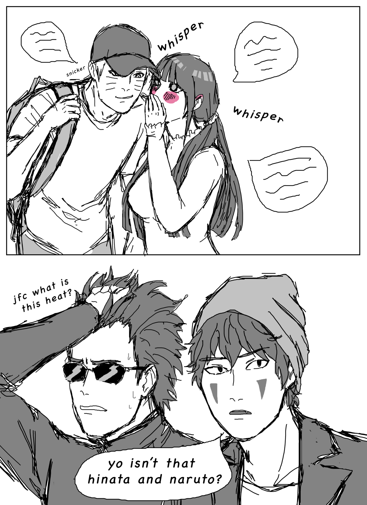 stciky:  are they flirting? are they plotting? who knows? not kiba (and certainly