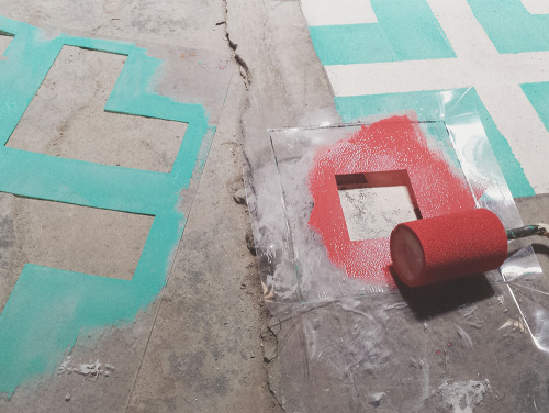 itscolossal: Javier De Riba Spray Paints the Floors of Derelict Buildings With Geometric, Tile-Like 