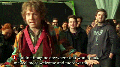 notmydate:  Martin Freeman is given Bilbo’s dressing gown at the end of principal