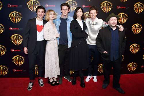 Ezra Miller, Alison Sudol, Callum Turner, Katherine Waterston, Eddie Redmayne and Dan Fogler attend 