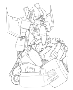 tsuyagami:  Posting the sketch since I intend to color with a new method and- just want to make sure this survives the process? XD Starscream is soooooo tiny!Skyfire could just scoop him up and eat him- oh wait! XDD Robot anatomy, how do I-?Anyway, hope