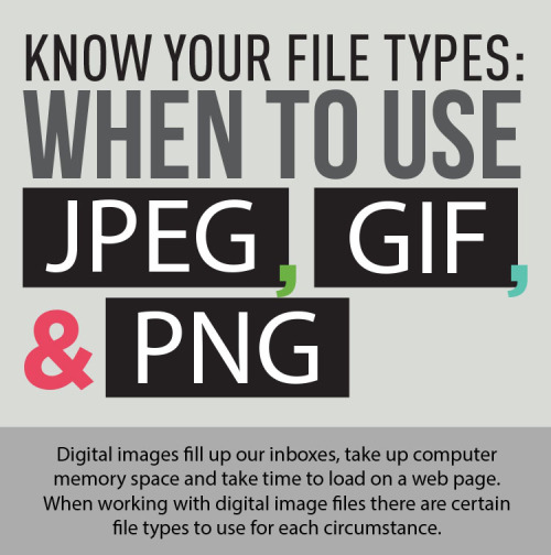 1863-project: science-junkie: When to Use JPEG, GIF, &amp; PNG Oh! One more thing to add! If you