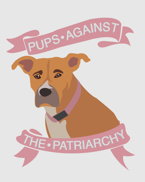 tinybluebrain:Show your pups true feminist colors and get a personalized pup portrait from my etsy s
