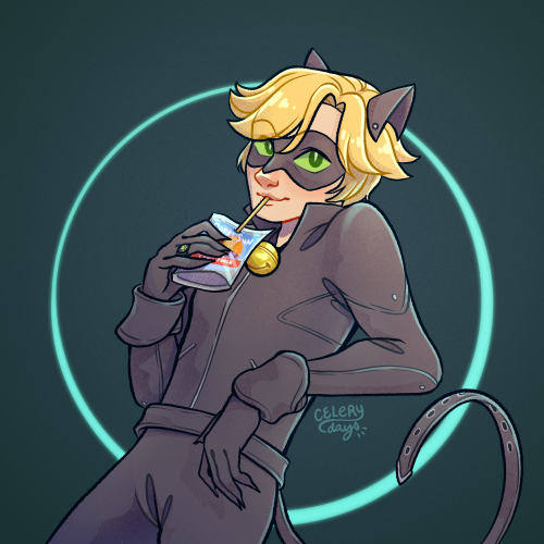 A somewhat BDE whoops Chat Noir for @chatnoirinette / @carpisuns DTIYS![Here’s the original drawing!