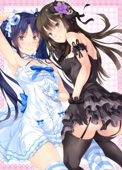 (via kisaragi chihaya and shibuya rin (idolmaster and idolmaster cinderella girls) drawn by matsukawa (pale scarlet)) 