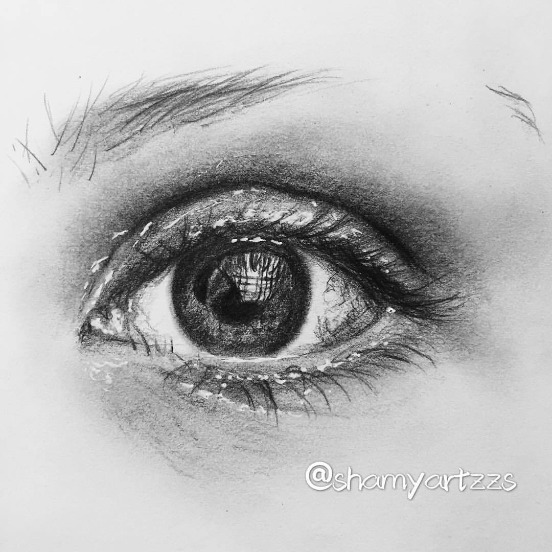 Beautiful female eyes Minimalist drawing art