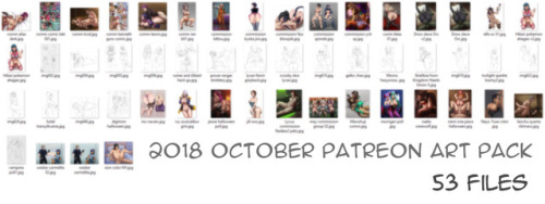 The October patreon art pack has 53 files. porn pictures