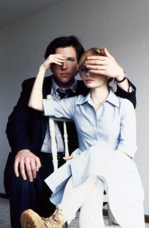 Adrienne Shelly and Martin Donovan on the set of Hal Hartley’s Trust (1990)