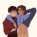 hootersasuke:It’s about the tender hand touches…Zuko and Sokka in the cropped fila hoodies that went viral on Twitter ❤️💙Commission done by the lovely @frroggy 