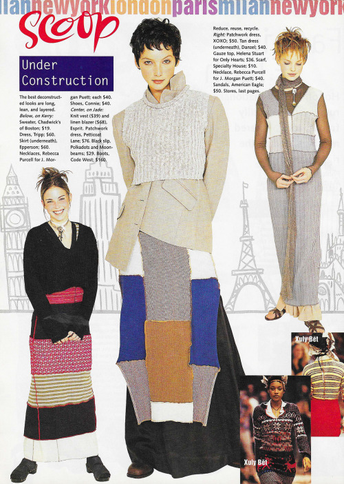 justseventeen:March 1994.‘The best deconstructed looks are long, lean, and layered.’
