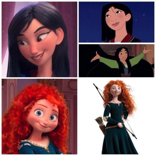 starburstmlp: Disney princesses with their Wreck it Ralph counterparts