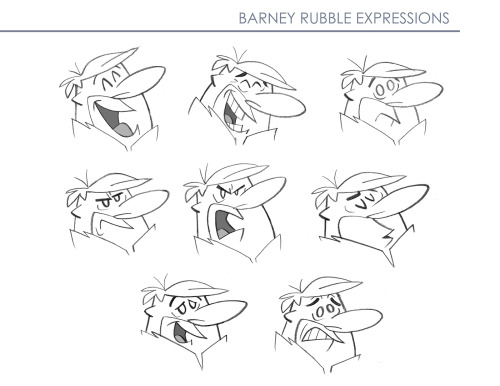 Barney Rubble turns & expressions from 2017 for the Yabba Dabba Dinosaurs main character model p