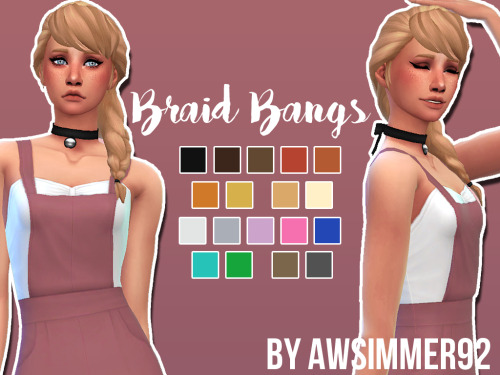 awsimmer92: Braid Bangs I managed to make my first hair mesh! Yay! I finally decided to try out mesh