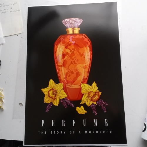 Process to completion on this poster for the book/movie Perfume. Had a lot of fun working on this on