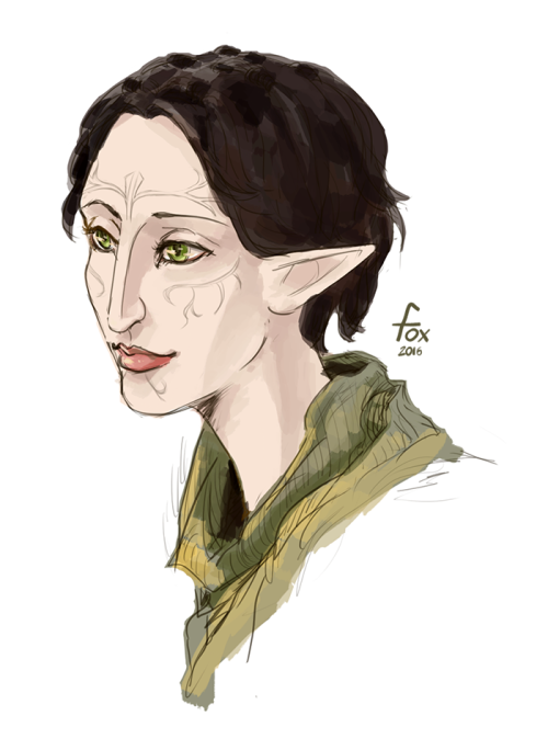 coldenfoxart:  Merrill headshot for practice. 