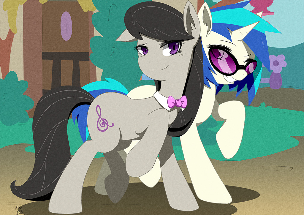 akaryuga:  Practising on drawing pony poses and the background. I finally completed