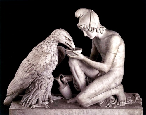 hadrian6:Zeus and Ganymede.  1817.Bertel Thorvaldsen. Danish 1770-1844. marble.hadrian6.tumbl