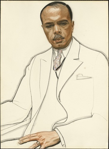 si-national-portrait-gallery:  James Weldon Johnson, Winold Reiss, c. 1920, Smithsonian: National Portrait GallerySize: 76.3cm x 54.7cm (30 1/16&quot; x 21 9/16&quot;), AccurateMedium: Pastel on illustration boardhttps://npg.si.edu/object/npg_NPG.72.78