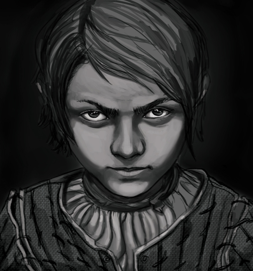 octosquiddle:  From start to finish of the Arya Stark picture I recently uploaded.