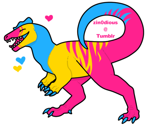 zin0dious: pansexual dilophosaurus requested by @thatonelosthyena !! click for better quality!!