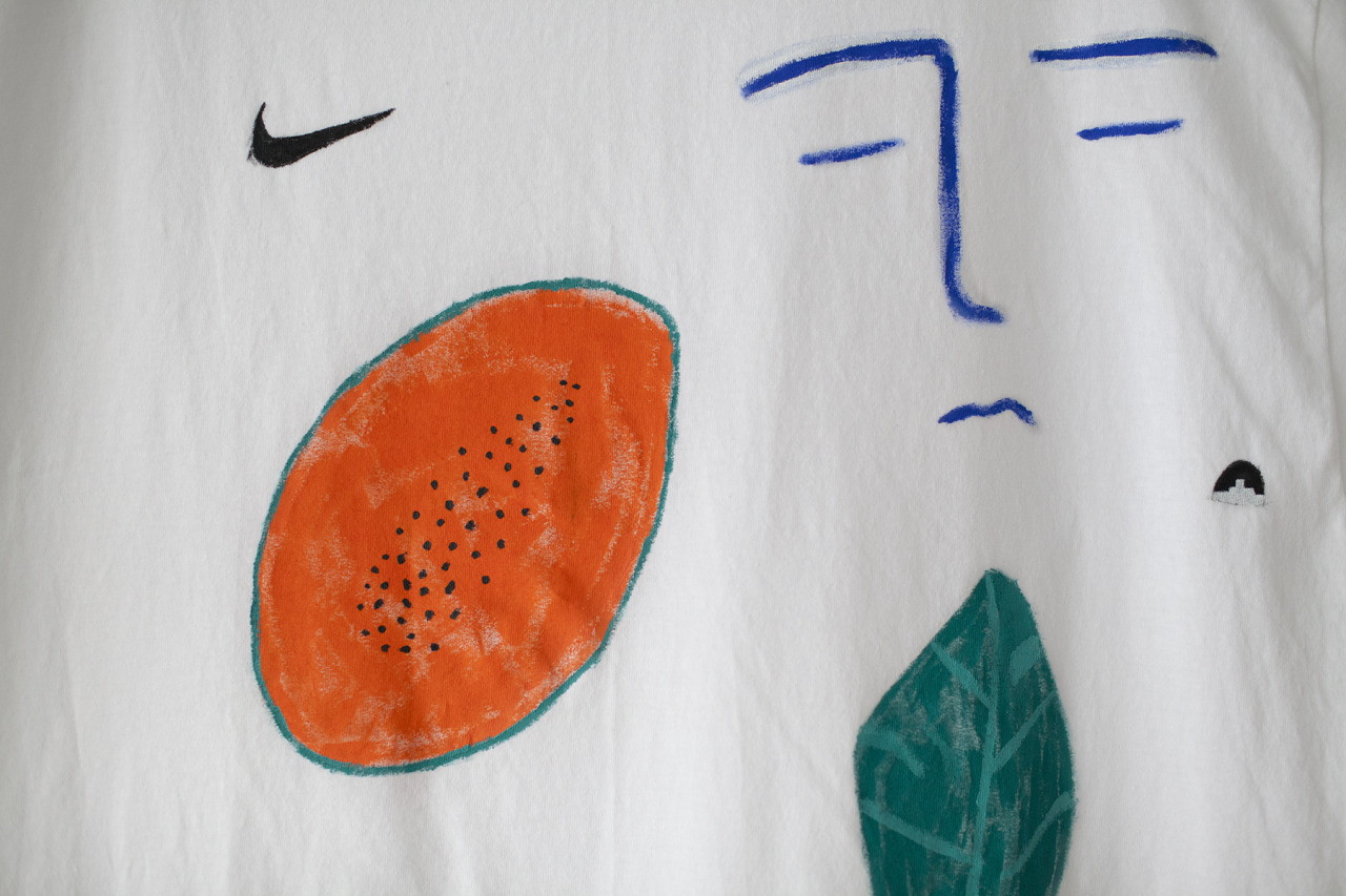 bfgf-shop:  Plant, face, nike swoosh, sun, and tiny ancient pottery 100% Cotton Size: XXL 