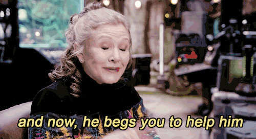 sofire-almond:  princess-slay-ya:  Carrie Fisher reciting the “Help me, Obi-Wan Kenobi” speech through the years “What’s interesting, is that when you get Carrie going she still remembers all the lines from the old films” - Oscar Isaac, in