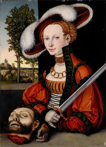 docschott:Smug-ass, blinged-out Judith with the head of Holofernes by Lucas Cranach, or a member of 