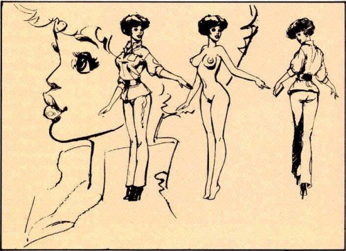 Neal Adams sketches of Gloria for the “So Beautiful and So Dangerous” segment of the 198