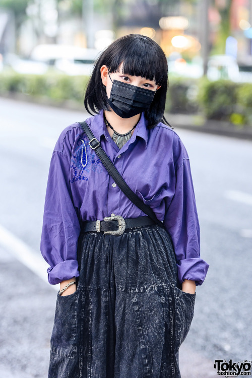 tokyo-fashion:16-year-old Japanese fashion student Airi on the street in Harajuku wearing a vintage 