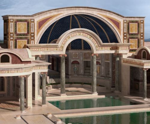 arjuna-vallabha:Virtual reconstruction of the Village of Hadrian in Tivoli, Italy