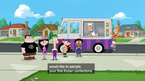 Phineas buys ice cream frequently enough to be on a first-name basis/familiar with the local ice cre