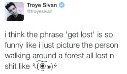 tidily-oakdizzle:  troyesivanisjesus:  is he ok?  Is he ever okay 