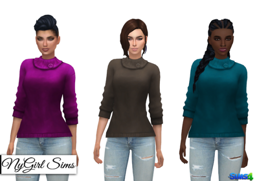 Collared Sweater with Button. I took the dress from the Get Famous pack and turned it into a st