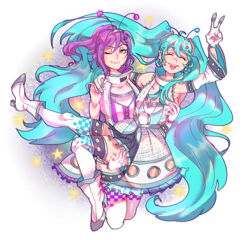 Happy late birthday miku!! had to give her a wife &hellip;
