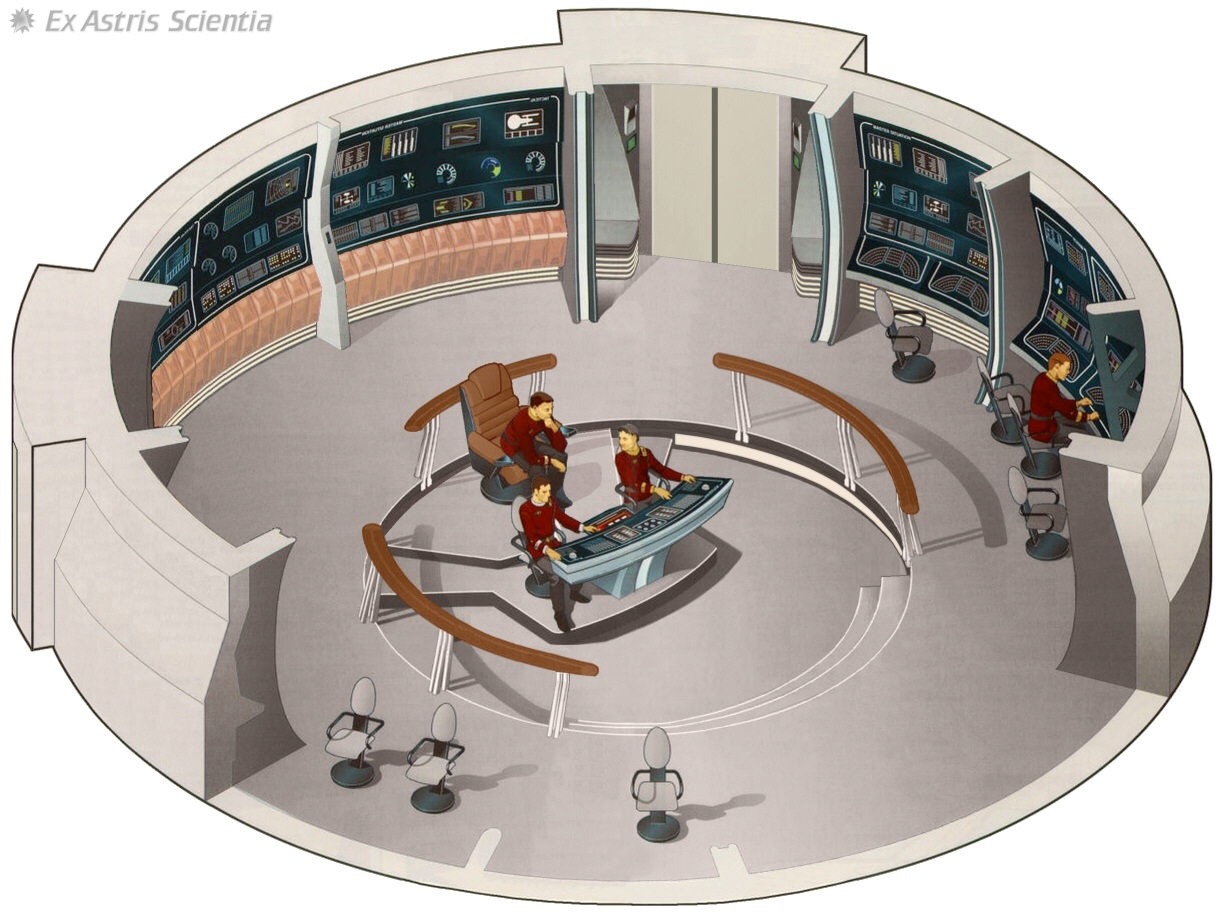 usscucuboth:  Cutaways of the bridge of the original and refitted Constitution Class