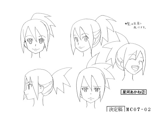 Megaman Production Art Scan of the Day #403:Hope Stelar Head Shot Expressions Sheet ~  Lineart 