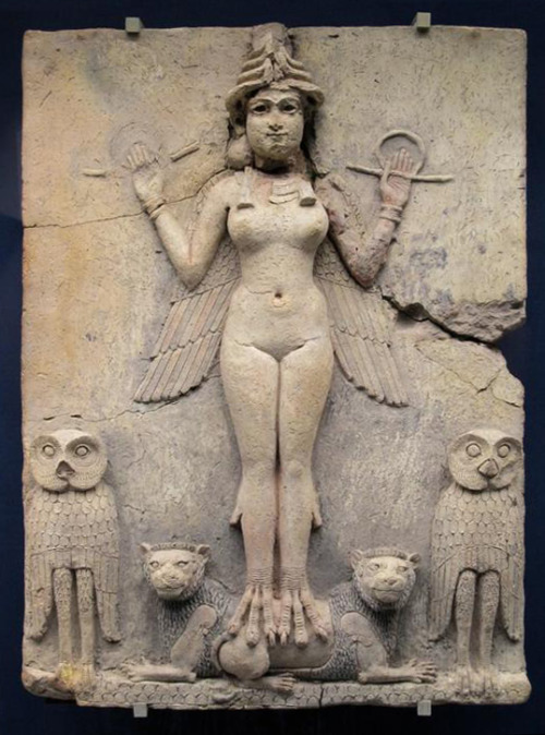 fromthedust:The Queen of the Night also known as the Burney Relief is a high relief terracotta plaqu