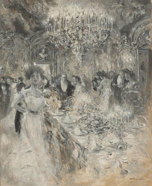 amare-habeo:Friedrich Stahl (German, 1863 - 1940)Party (Festgesellschaft), N/DCover color (grisaille