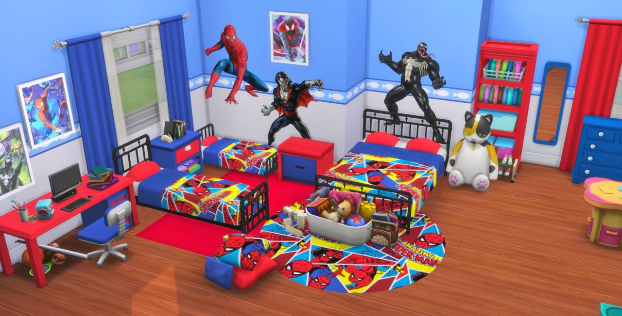 I Create Bedroom Sets For The Sims 4 — Spiderman Bedroom Set For The