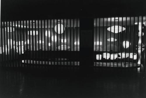 Photograph by Isamu Noguchi of a display of his Akari Light Sculptures at Chuo Koron Gallery, Tokyo,