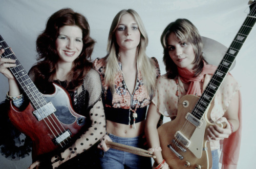 twixnmix:Micki Steele, Sandy West, Joan Jett of the rock band The Runaways pose for portraits in L