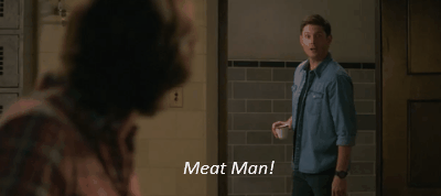 bluestar86:  Dean “Meat Man” Winchester in 15x04, 15x05 &amp; 15x06Does 3 episodes in a row make a pattern?Regardless of any underlying hilarious double entendres to the meaning of “meat man”, the creators most definitely wanted to get those
