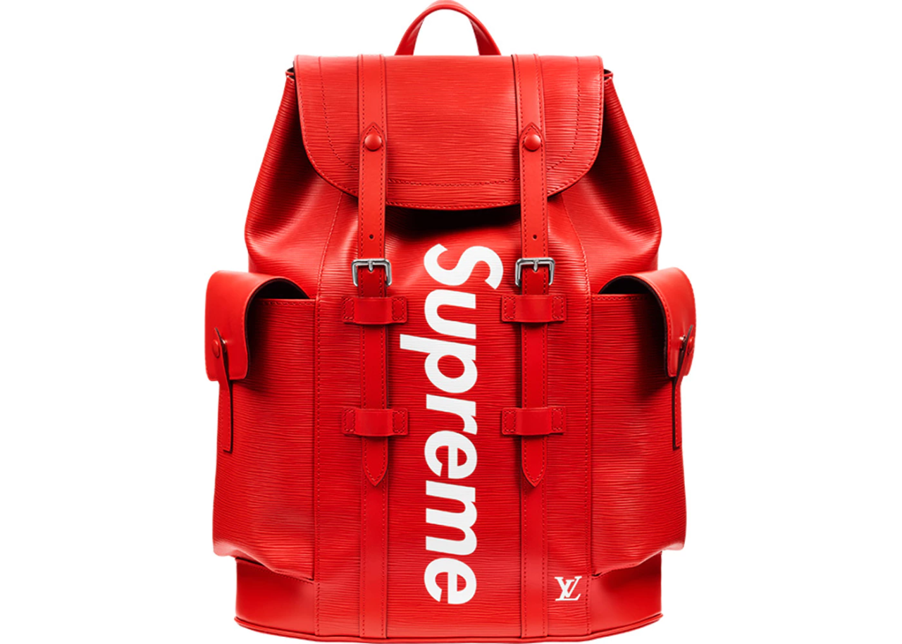 Louis Vuitton X Supreme Keepall Bandouliere Epi Red New Legends