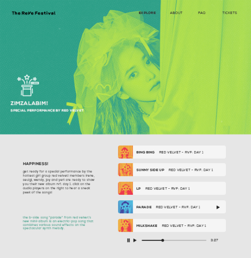 sungeol:the reve festival: day 1 – website mock-up 🎡🎢🎪🎆