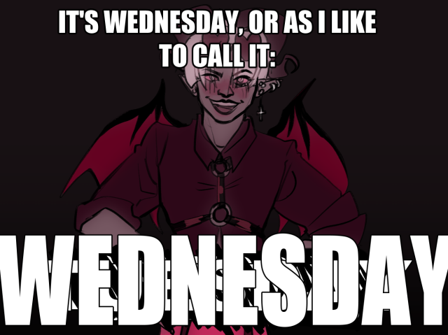 Duplicate of the above image with "Wednesday" overlaid upon "Tuesday".