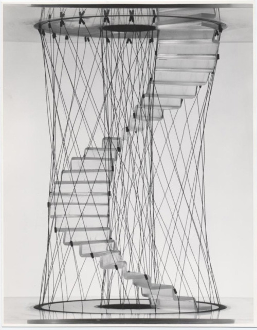 Pio Manzù, design studies of stairs, 1968. Via Manzonidesign. The 2nd model was realised for the rom