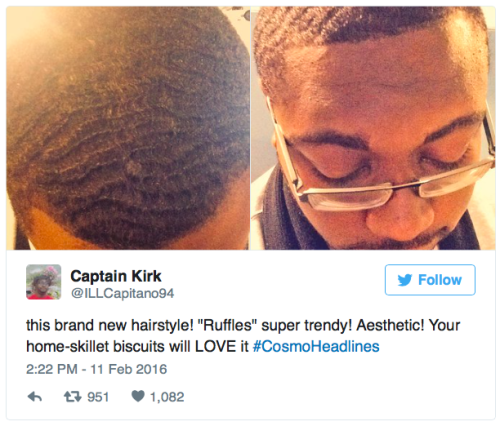 micdotcom:  Cosmo’s “hair tattoos” trend sparks Twitter backlash In another case of a brand attempting to call a long-standing black cultural phenomenon a “trend,” Cosmopolitan tweeted that “hair tattoos” are what’s next for hair enthusiasts. Black